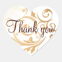 Gold Swirl Thank You Sticker/Seal