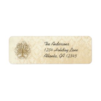 Gold Swirl Tree Labels label