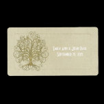 Gold Swirl Tree on Wood Grain Dots Save the Date