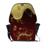 Gold Swirls and Butterflies Monogram Rickshaw Mess Commuter Bag