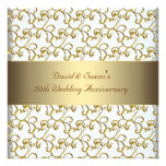 Gold Swirls Gold 50th Wedding Anniversary Party Personalized Announcement