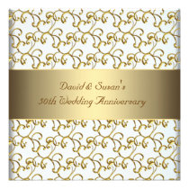 Gold Swirls Gold 50th Wedding Anniversary Party invitations