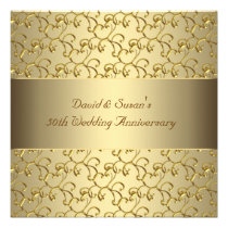 Gold Swirls Gold 50th Wedding Anniversary Party Personalized Invitation