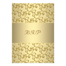 Gold Swirls Gold 50th Wedding Anniversary RSVP Announcements