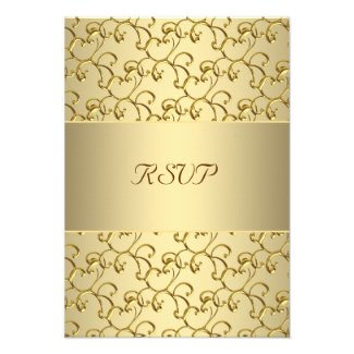 Gold Swirls Gold 50th Wedding Anniversary RSVP Announcements