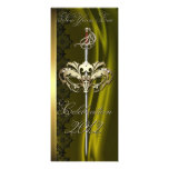 Gold Sword Masquerade Lime New Years Invitation
