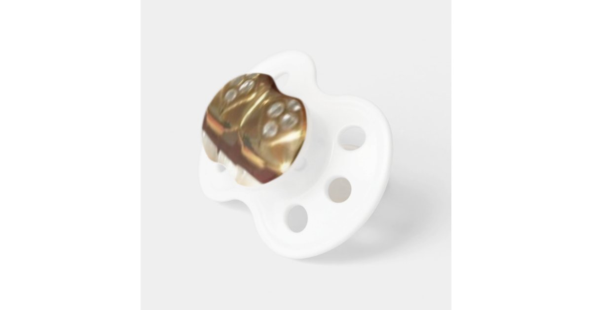gold teeth grill baby gangsta pacifier Zazzle