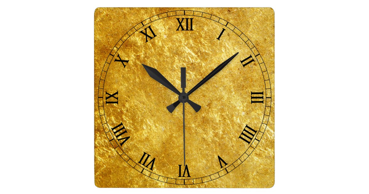 Gold Textured Square Wall Clock Zazzle