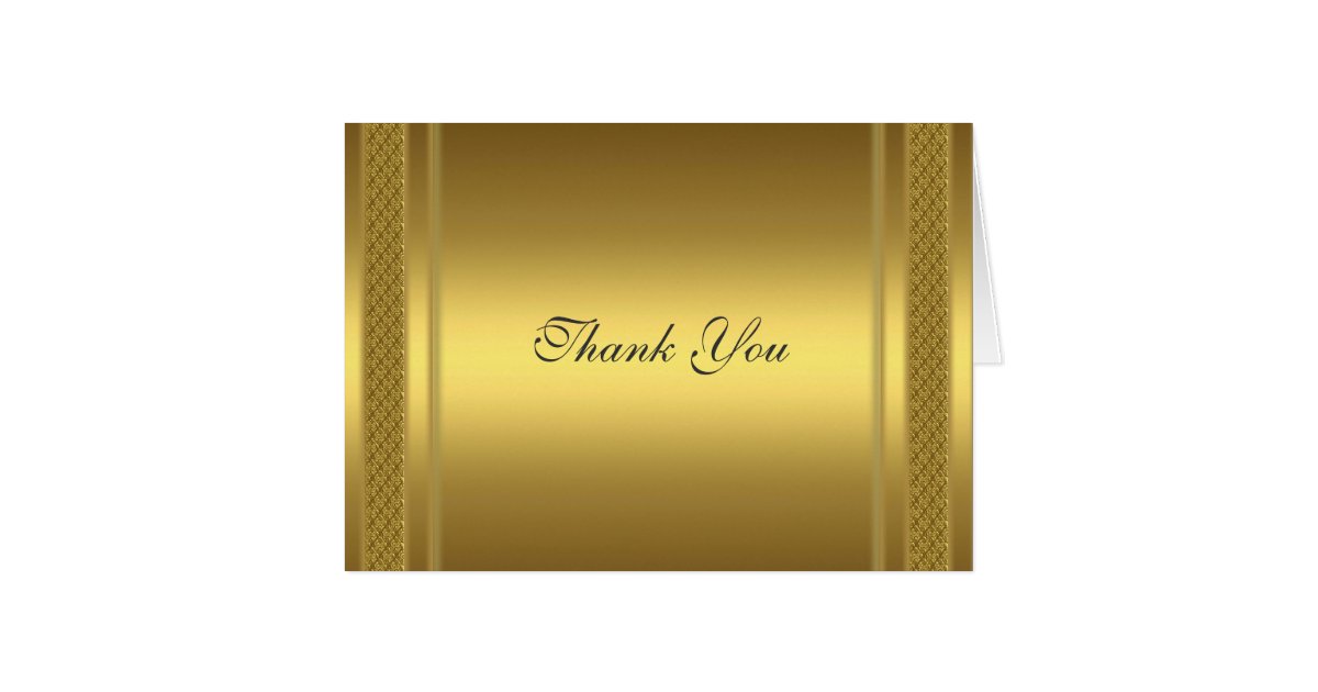 Gold Thank you Card Gold Zazzle