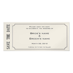 Gold Ticket Save the Date Invitations 4