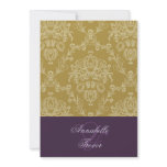 Gold tone/ivory cream lace with plum accent announcements