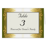 Gold Tone Wedding Table Number Card