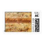 Gold toned October Wedding Stamp