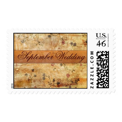 Gold toned September Wedding Stamp