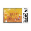 Gold tones Happy Birthday postage by aslentz Gold tones Happy Birthday postage