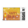 Gold tones Happy Birthday Postage