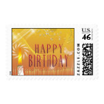 Gold tones Happy Birthday Postage