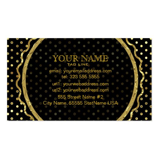 Gold Tones PolkaDot Seamless Pattern Business Card (back side)