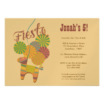 GOLD Traditional Donkey Fiesta Pinata Birthday Invitation