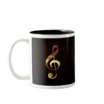 Gold Treble Clef Mug
