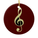 Gold Treble Clef Music Ornament ornaments