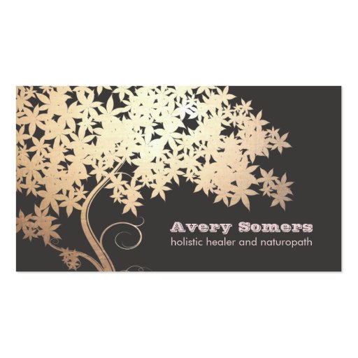 Gold Tree Holistic Healer Naturopath Business Card (front side)