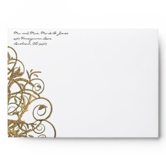 Gold Tree Swirl Wedding Envelopes envelope