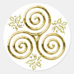 Gold Triple Spiral & Holly #3 - Sticker