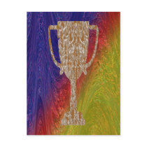 Gold TROPHY : Award Reward Celebration Post Card