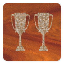Gold TROPHY : Award Reward Celebration Square Sticker