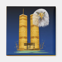 Gold Twin Towers and Eagle Magnet
