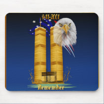 Gold Twin Towers, Eagle n Flag Mousepad
