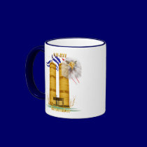 Gold Twin Towers, Eagle n Flag Mugs mugs
