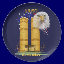 Gold Twin Towers, Eagle n Flag Plates