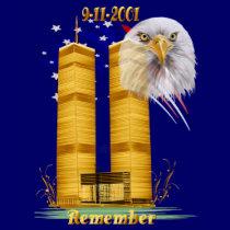 Gold Twin Towers, Eagle n Flag Shirt