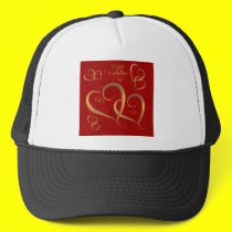 Gold Valentine Hearts hats