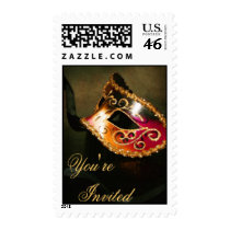 Gold Venetian Masquerade Halloween Postage