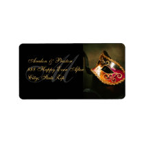 Gold Venetian Masquerade Mask Address Label