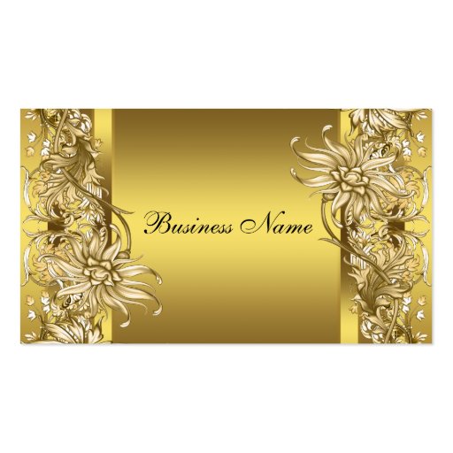 Gold Victorian Flower Elegant Gold Business Card Template