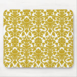 Gold Vintage Floral Damask Mousepad