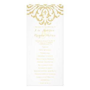 Gold Vintage Glamour Elegance Wedding Program Custom Rack Cards