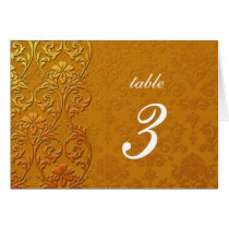 Gold Vintage Lace Wedding Table Number Greeting Cards