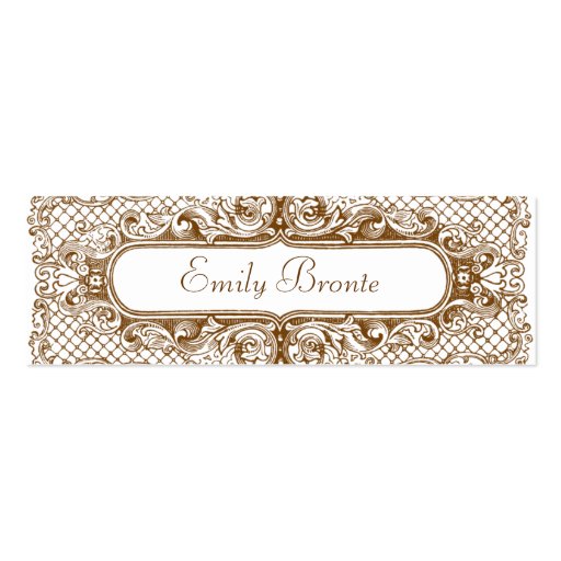 Gold Vintage Look Skinny Card Business Card Templates (front side)