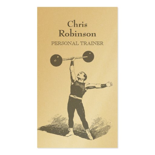 Gold Vintage Personal Trainer Business Card (front side)