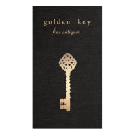 Gold Vintage Skeleton Key Antique Furniture Dealer Business Card Template