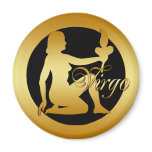 GOLD VIRGO ZODIAC SIGN magnets