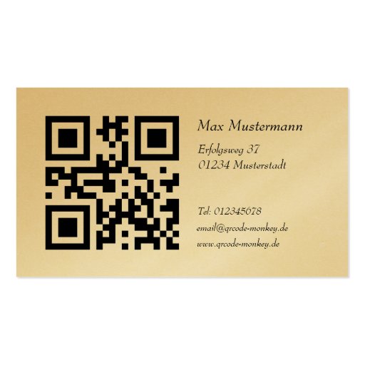Gold visiting card (individually shapable) business card template (front side)