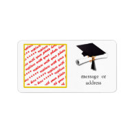 Gold w/Black & White Graduation Photo Frame Address Label