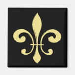 Gold Washout Fleur De Lis Refrigerator Magnet