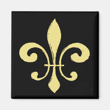 Gold Washout Fleur De Lis Refrigerator Magnet